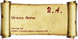 Urszu Anna névjegykártya