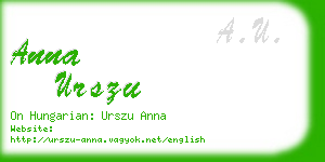 anna urszu business card